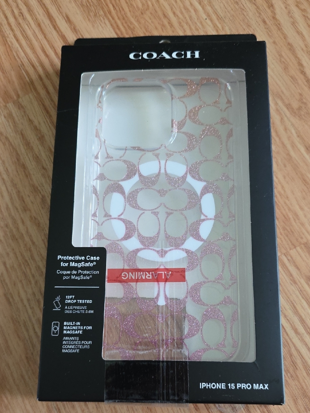 Coach Signature Pink iPhone 15 Pro Max Case